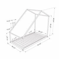 Sweedi - House Bed with Chimney for Baby - White