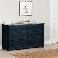 Commode double 6 Tiroirs - Hazen Bleu Marine