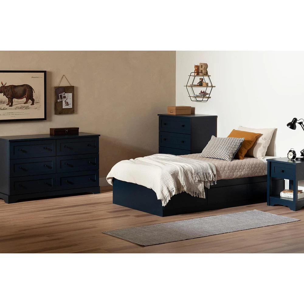 Commode double 6 Tiroirs - Hazen Bleu Marine