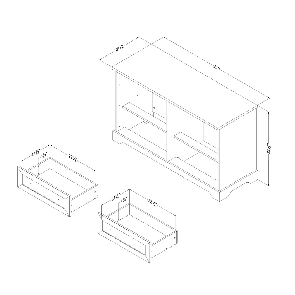 Commode double 6 Tiroirs - Hazen Bleu Marine