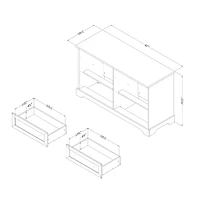 Commode double 6 Tiroirs - Hazen Bleu Marine