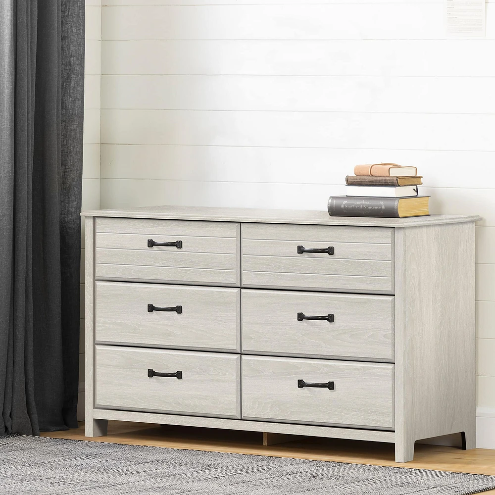 Commode Double 6 Tiroirs - Ulysses Chêne Hivernal