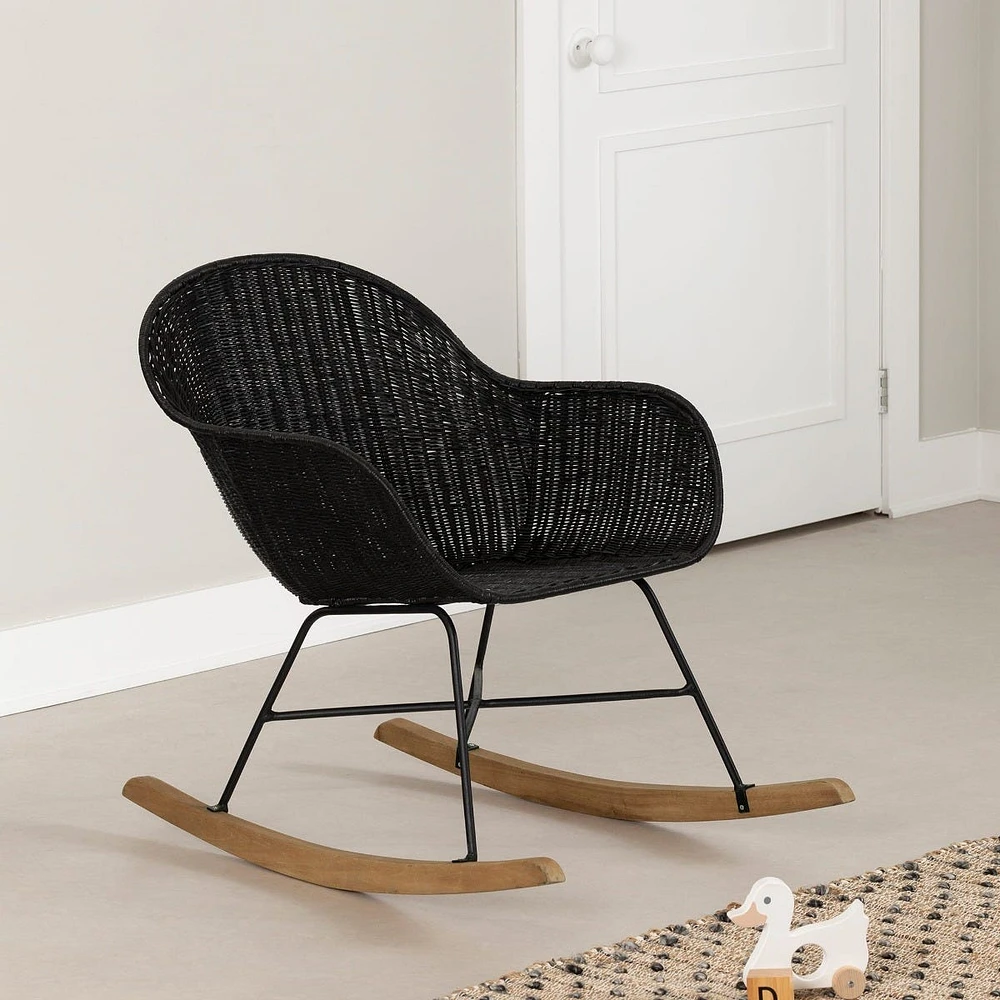 Rocking Chair - Balka Black Rattan