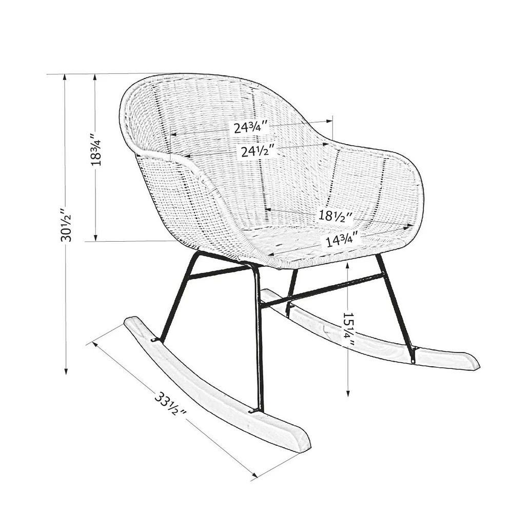 Rocking Chair - Balka Black Rattan