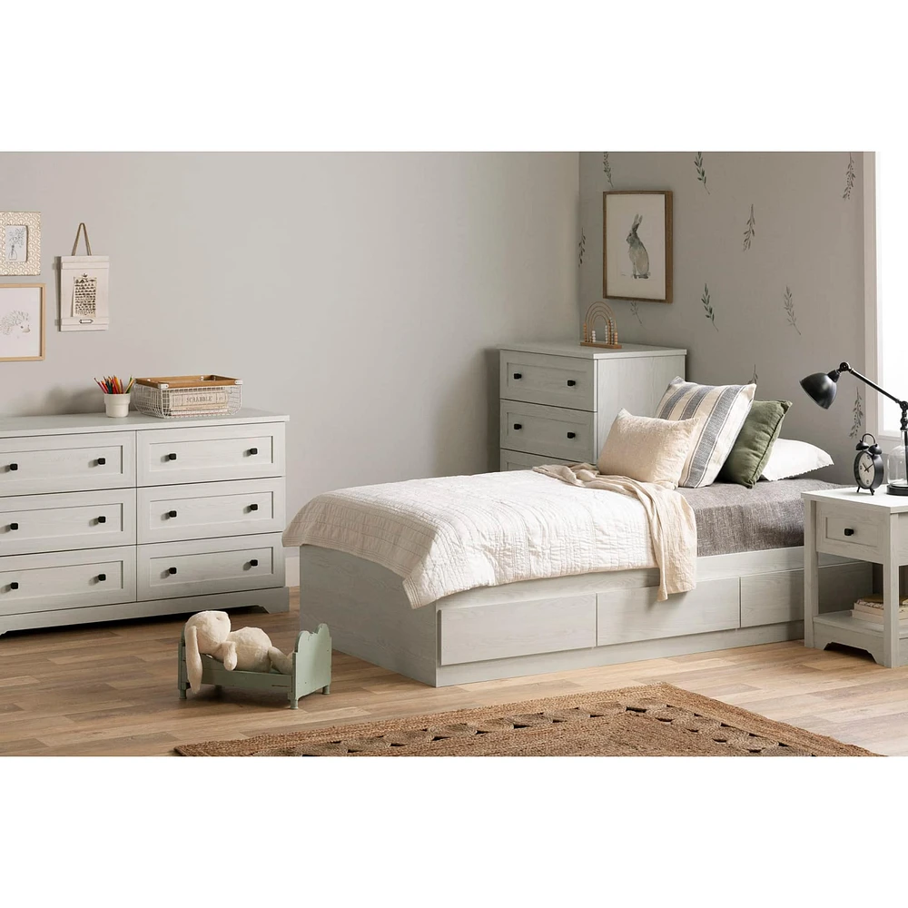 Twin Mates Bed - Hazen White Pine