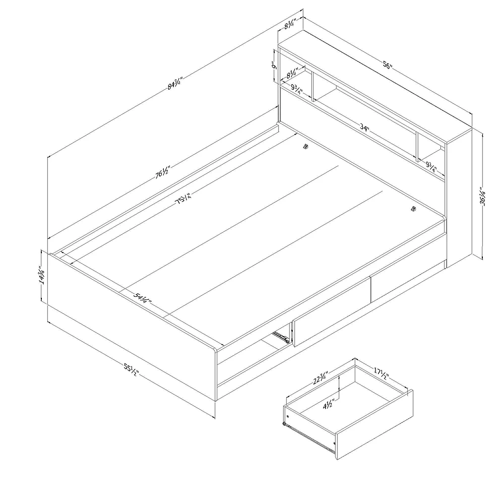 Double Bed and Headboard Set - Fusion Pure White