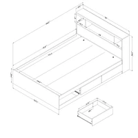Double Bed and Headboard Set - Fusion Pure White