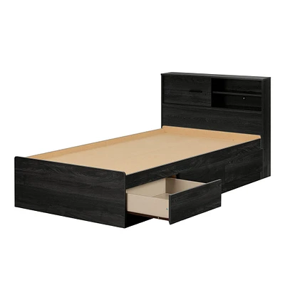 Twin Bed and Headboard Set - Fynn Gray Oak