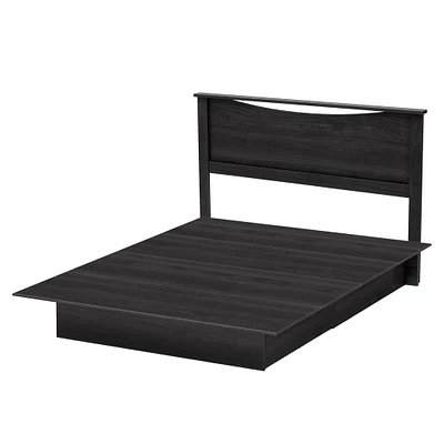 Ensemble Lit Double / Grand et tête de lit - Step One Chêne gris