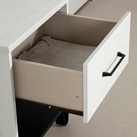 1-Drawer Nightstand - Arlen White Pine and Black Matte