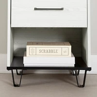 1-Drawer Nightstand - Arlen White Pine and Black Matte