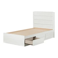 Twin Bed and Headboard Set - Arlen White Pine