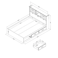 Double Bed and Headboard Set - Ulysses Blueberry