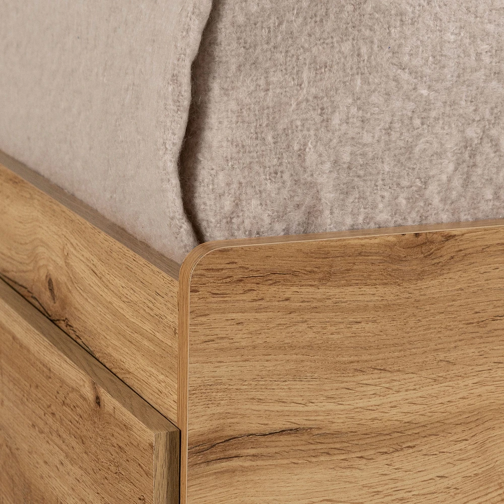 Twin Bed and Headboard Set - Tassio Nordik Oak