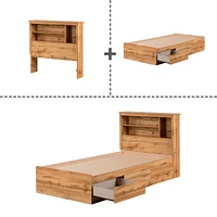 Twin Bed and Headboard Set - Tassio Nordik Oak