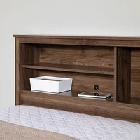 Twin Bed and Headboard Set - Yodi Natural Walnut