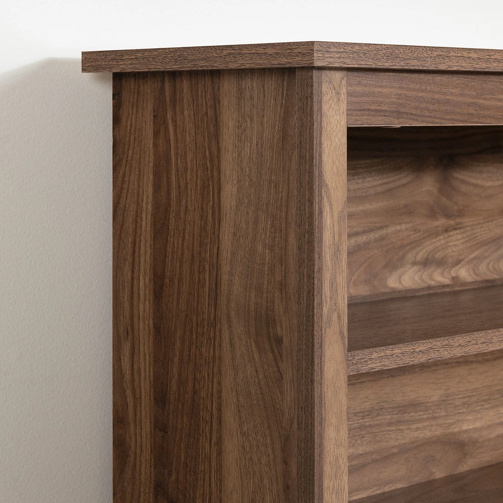 Twin Bed and Headboard Set - Yodi Natural Walnut