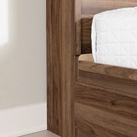 Twin Bed and Headboard Set - Yodi Natural Walnut
