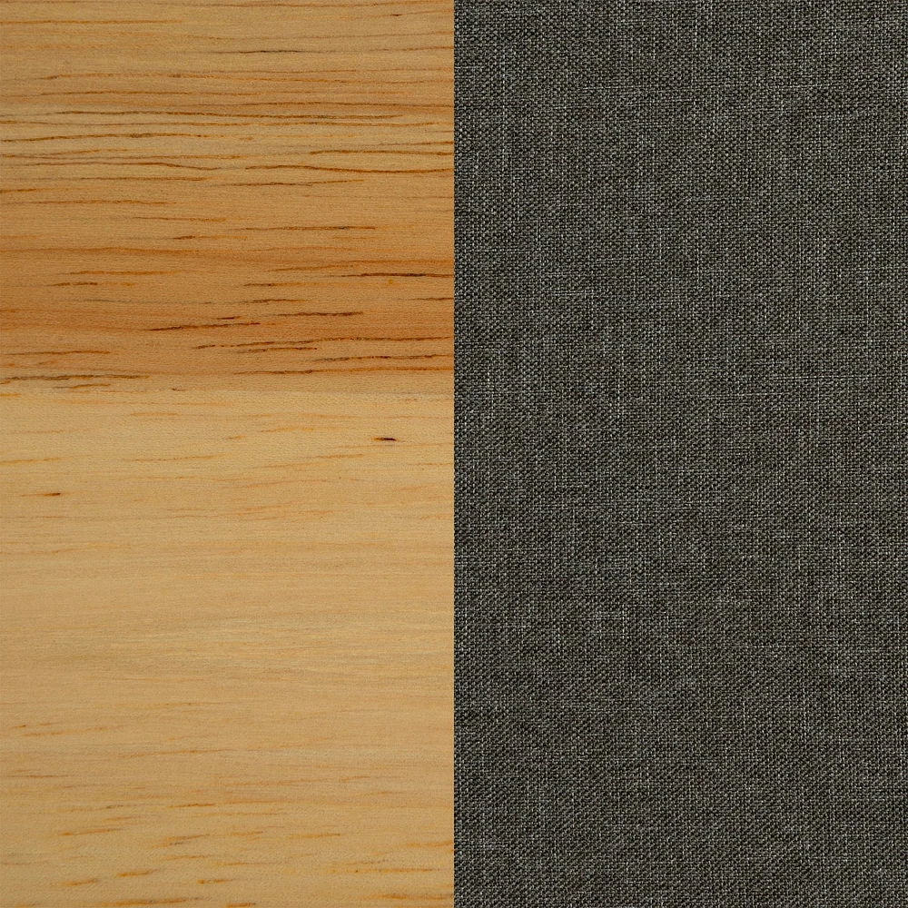 Lit superposé rembourré - Bebble Naturel et Gris