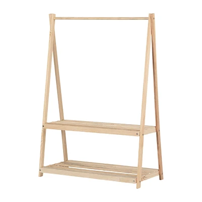 Garde-robe avec étagères de rangement - Sweedi Naturel et Vert olive