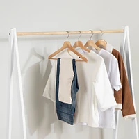 Clothes Rack with Storage Shelves - Sweedi White and Natural