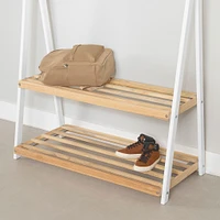 Clothes Rack with Storage Shelves - Sweedi White and Natural