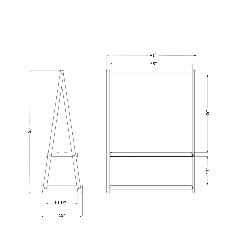Clothes Rack with Storage Shelves - Sweedi White and Natural