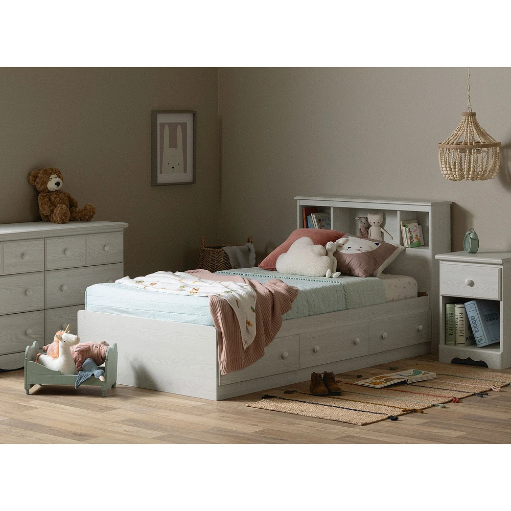 Bed and headboard set - Summer Breeze White Pine