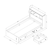 Bed and headboard set - Summer Breeze White Pine
