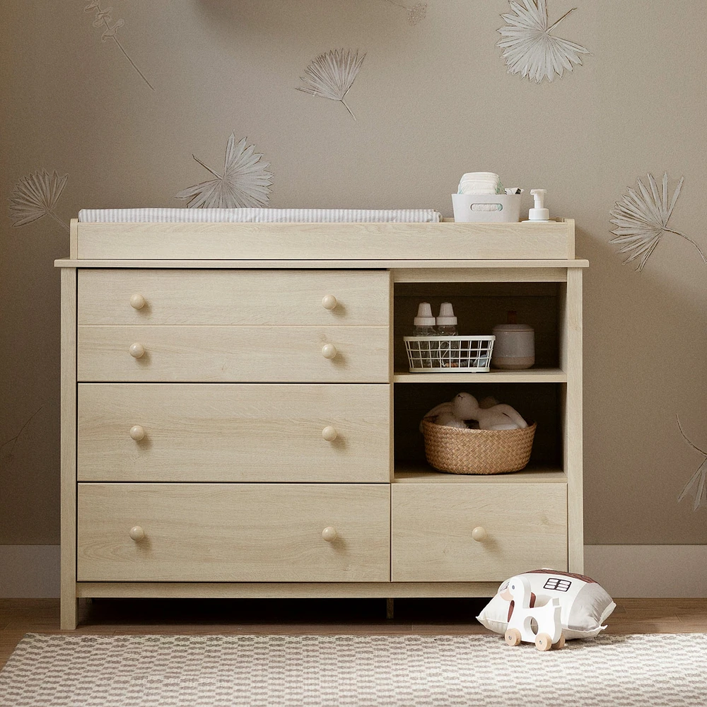 Changing Table with Removable Station - Little Smileys Bleached Oak