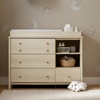 Changing Table with Removable Station - Little Smileys Bleached Oak