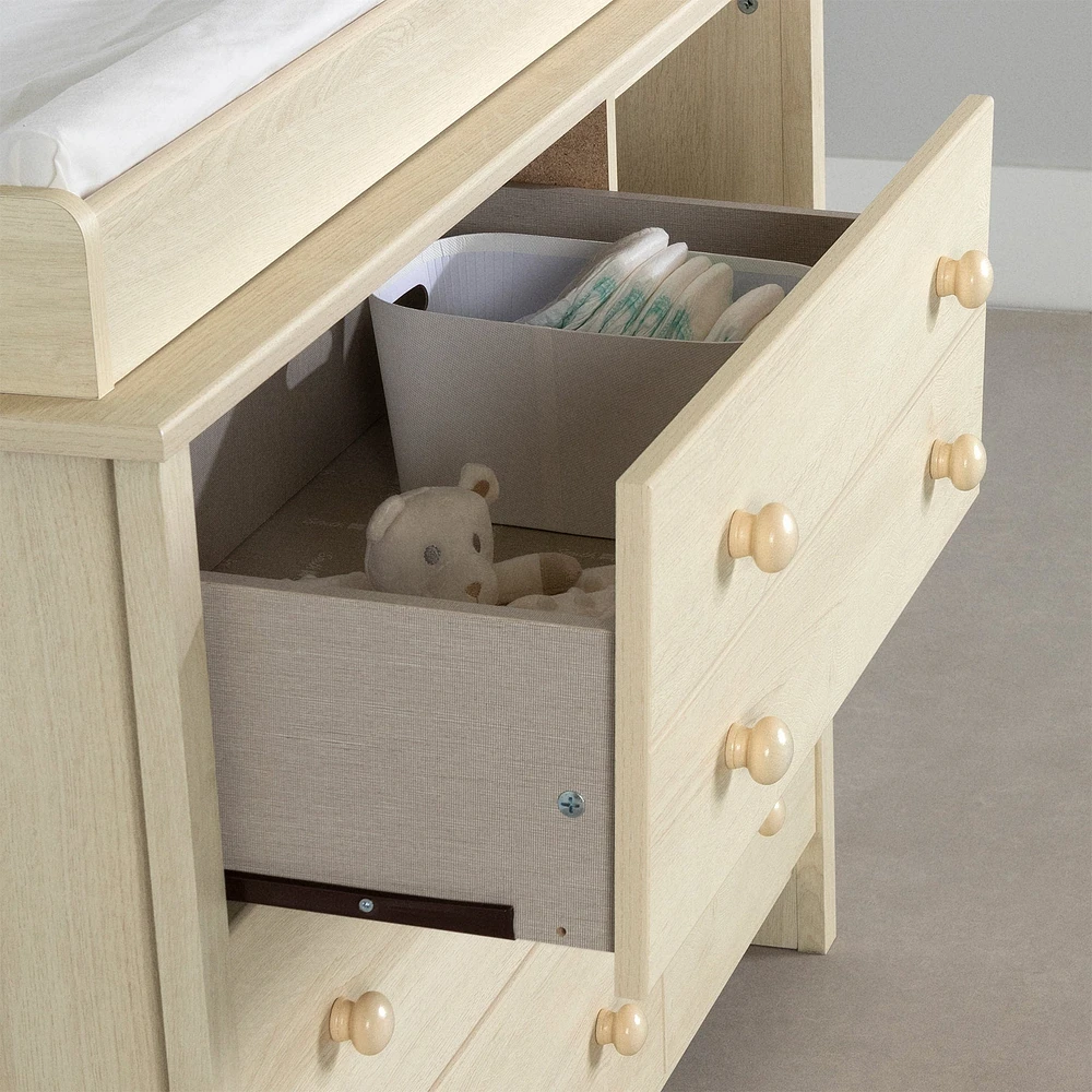 Changing Table with Removable Station - Little Smileys Bleached Oak