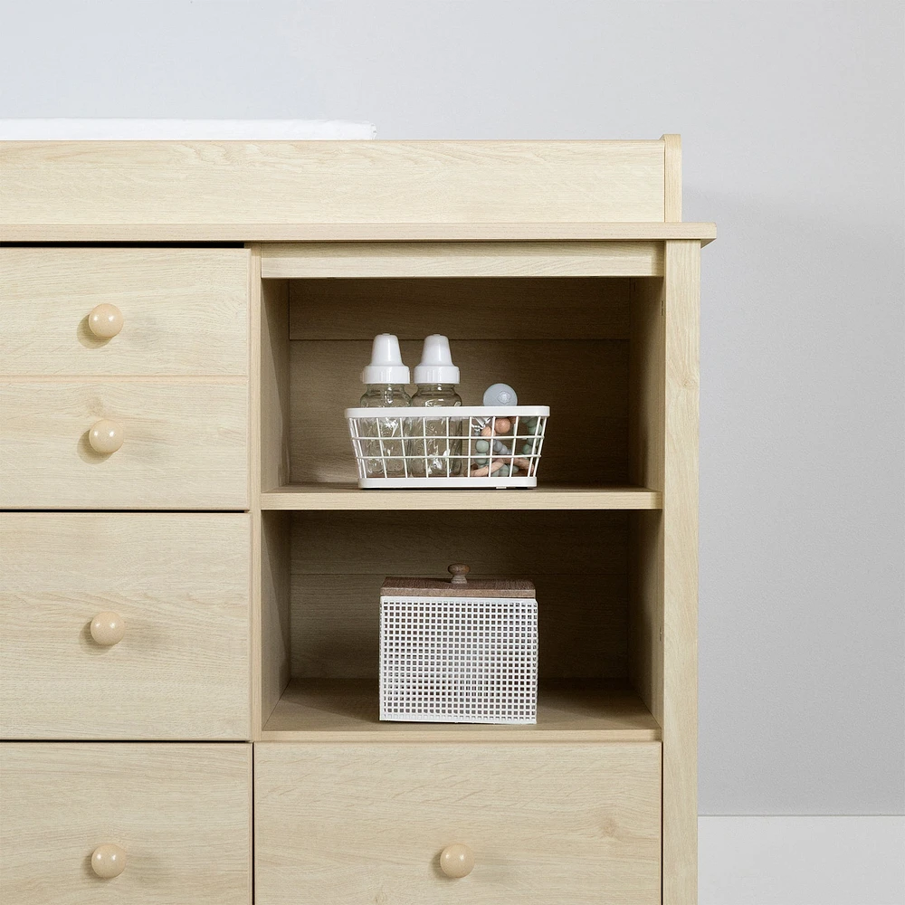 Changing Table with Removable Station - Little Smileys Bleached Oak