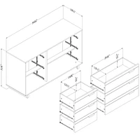 Commode 6 tiroirs - Noah Chêne blanchi