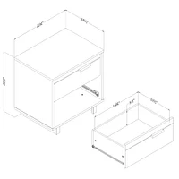 2-Drawer Nightstand - Noah Bleached Oak
