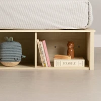 Lit Simple avec paniers de rangement - Avilla Chêne blanchi