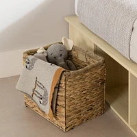 Lit Simple avec paniers de rangement - Avilla Chêne blanchi
