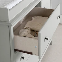 Ensemble lit de bébé et table à langer avec pourtour amovible - Cotton Candy Gris clair