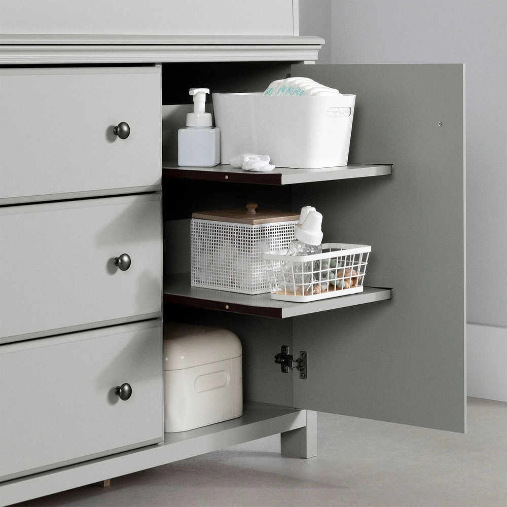 Ensemble lit de bébé et table à langer avec pourtour amovible - Cotton Candy Gris clair