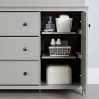 Ensemble lit de bébé et table à langer avec pourtour amovible - Cotton Candy Gris clair