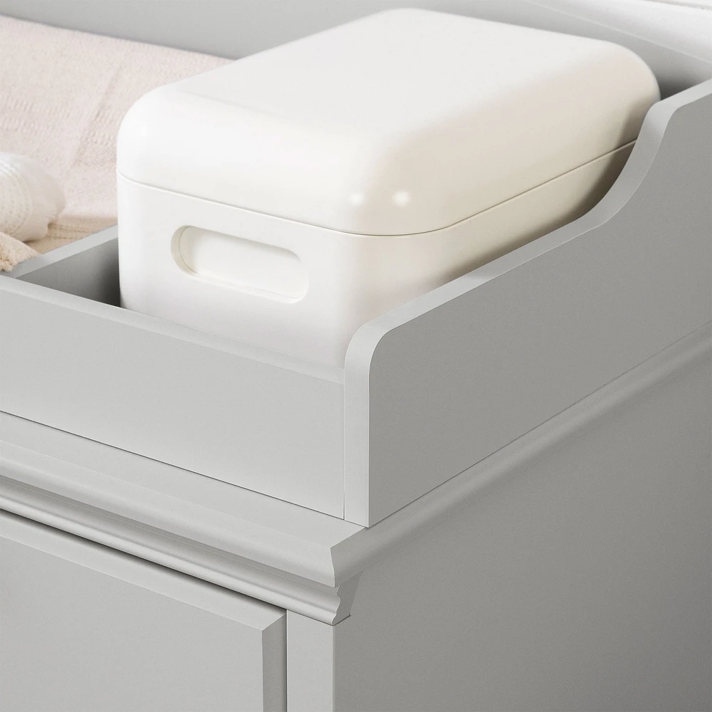 Ensemble lit de bébé et table à langer avec pourtour amovible - Cotton Candy Gris clair