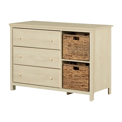 Commode 3 tiroirs avec paniers - Cotton Candy Chêne blanchi