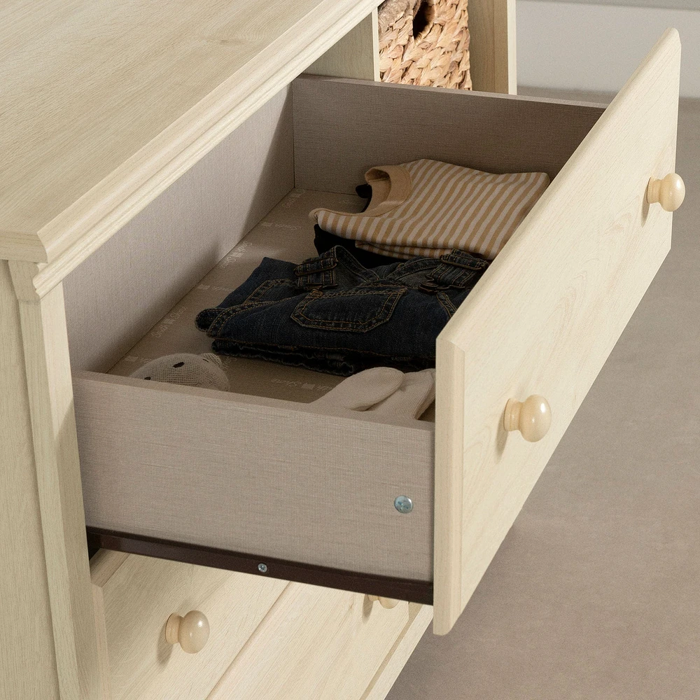 Commode 3 tiroirs avec paniers - Cotton Candy Chêne blanchi
