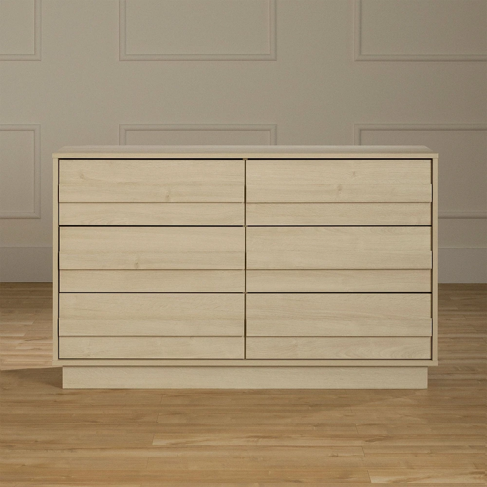 Commode 6 tiroirs - August Chêne blanchi ( Exclusivité Clément )