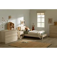 Complete Bed with Headboard - August Bleached Oak