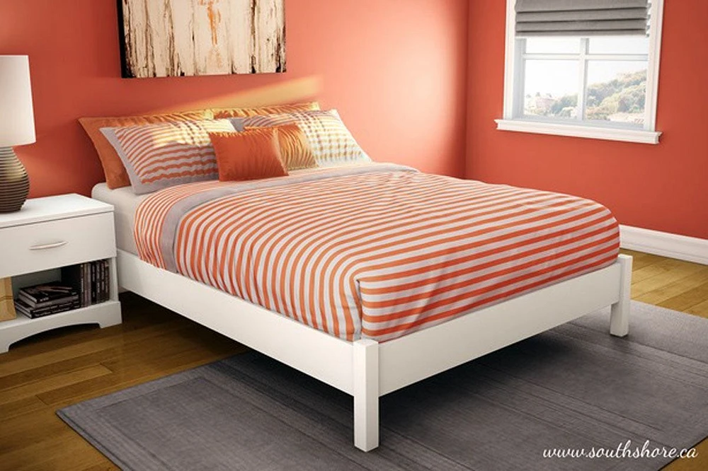 Step One Double Platform Bed - Pure White