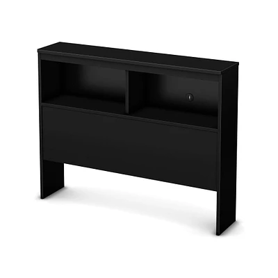 Tête de lit bibliothèque pour Lit Simple - Libra Noir solide