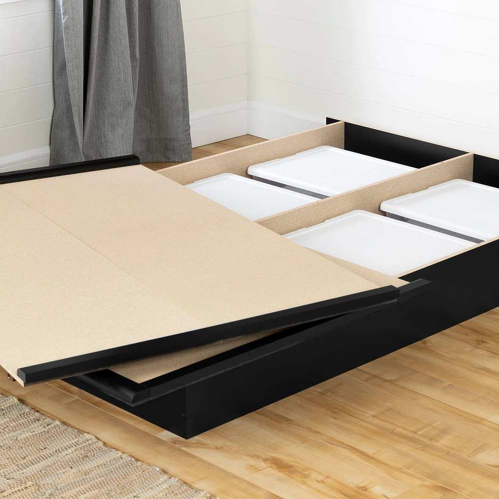 Double Platform Bed - Step One Black