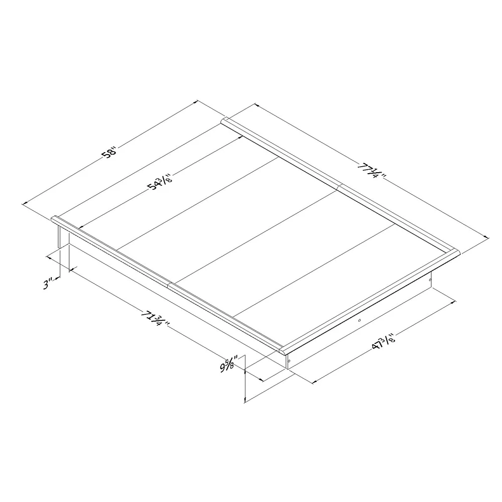 Double Platform Bed - Step One Black