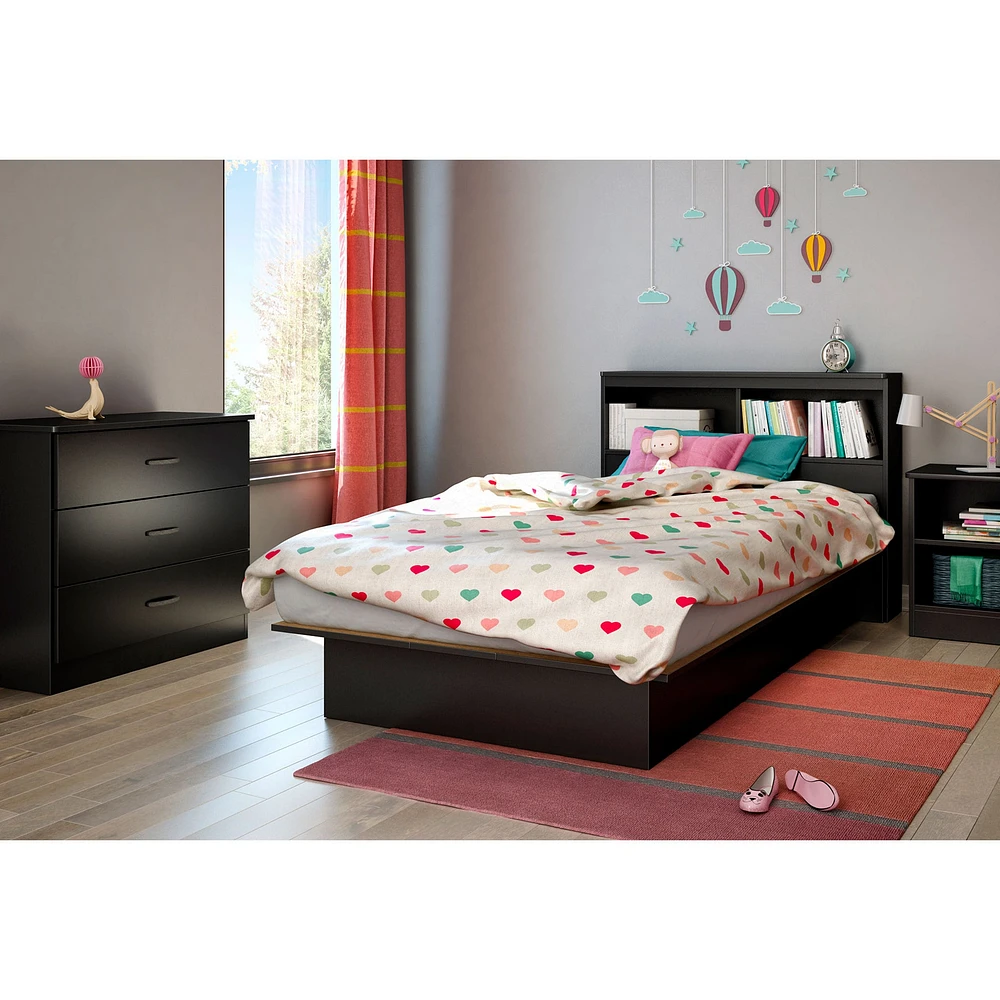 Lit Simple plateforme - Libra Noir solide